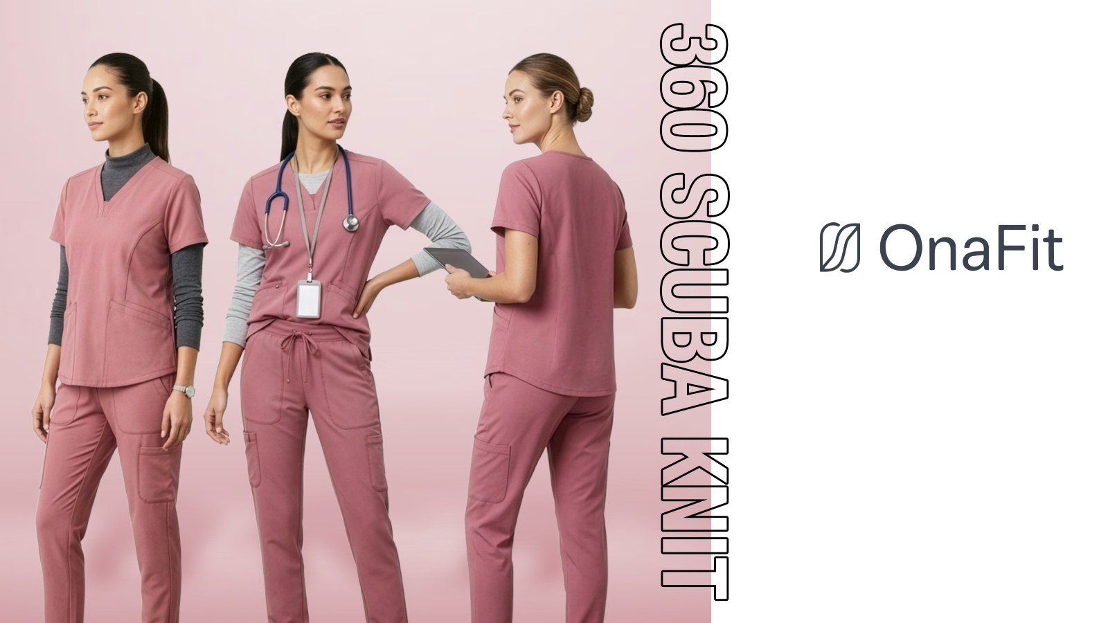 Models wearing OnaFit scrubs